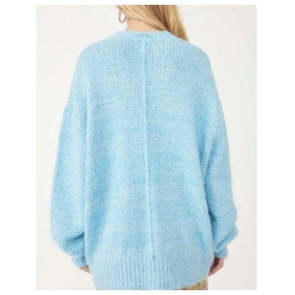 Free People Never Mind Oversized Cardigan in Blue Butterfly Size XS - Picture 4 of 8